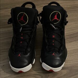 Jordan 6 rings Kids Sneakers Black and Red size 6.5
